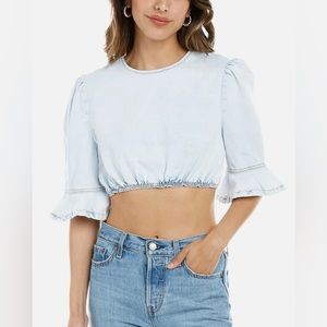 WeWoreWhat x Revolve Cropped Denim Top